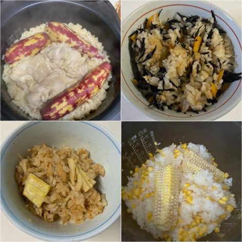 ４種類の炊き込みご飯