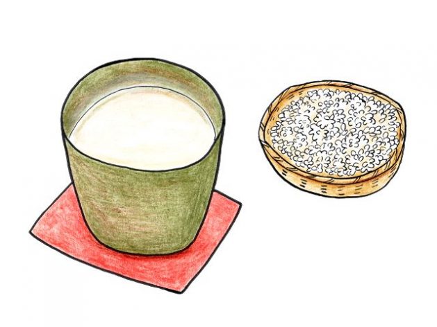 甘酒と米麹のイラスト